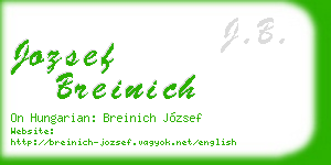 jozsef breinich business card